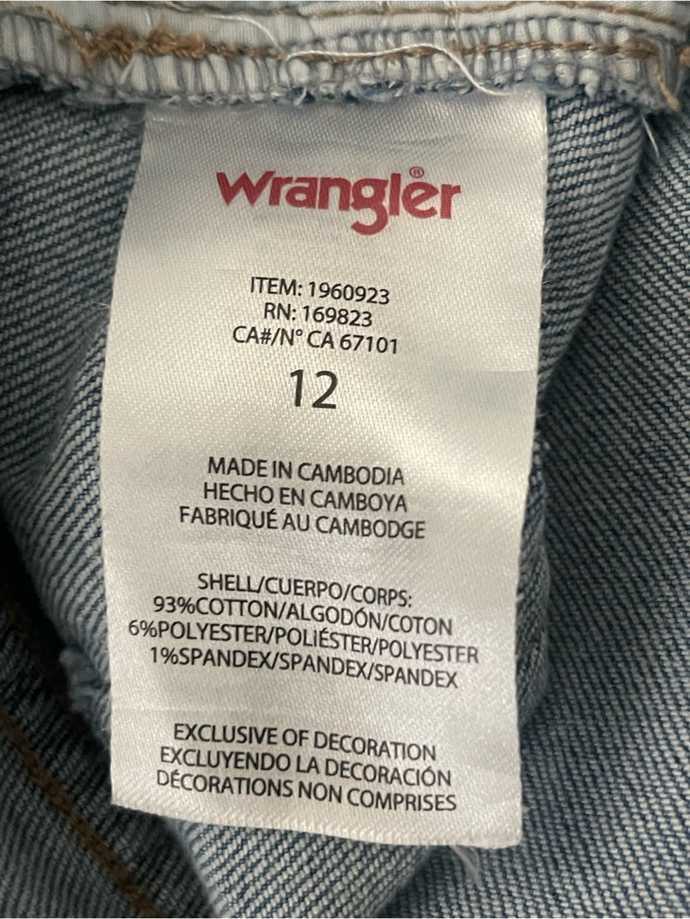 Wrangler Light Wash Denim‎ Jorts Size 12 Relaxed Fit Bermuda Shorts - Picture 4 of 7